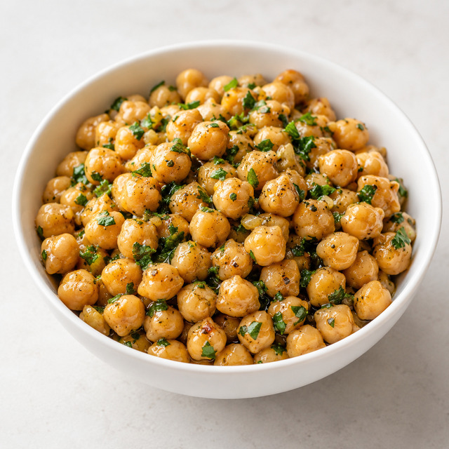 Braised chickpeas with quinoa, tomatoes and avocado