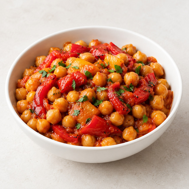 Chickpea curry with bulgur and carrots