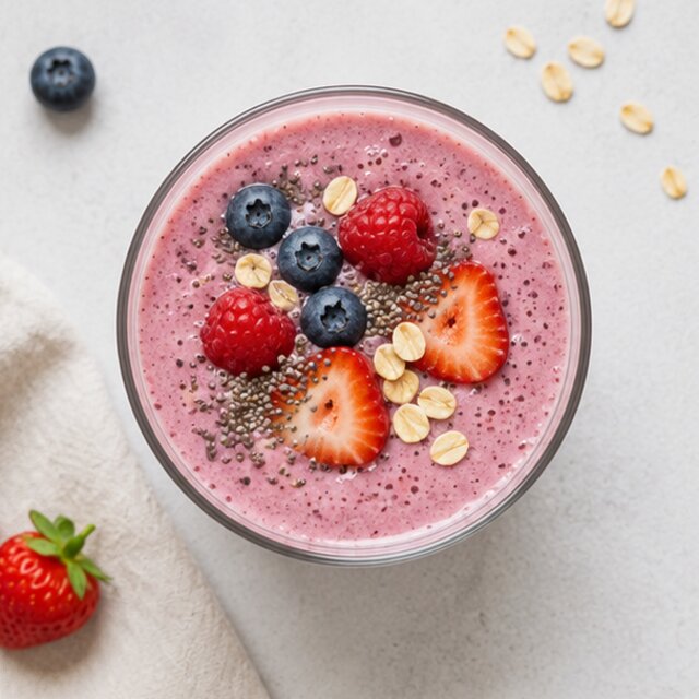 Kefir smoothie with blueberries