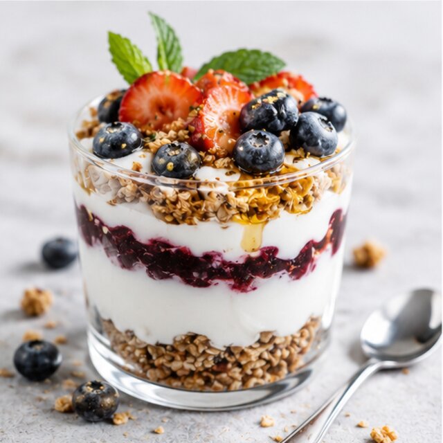 Kefir with blueberries
